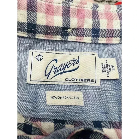Grayers Clothiers Men’s Button Down Plaid Short Sleeve Shirt Size Small - Picture 4 of 7